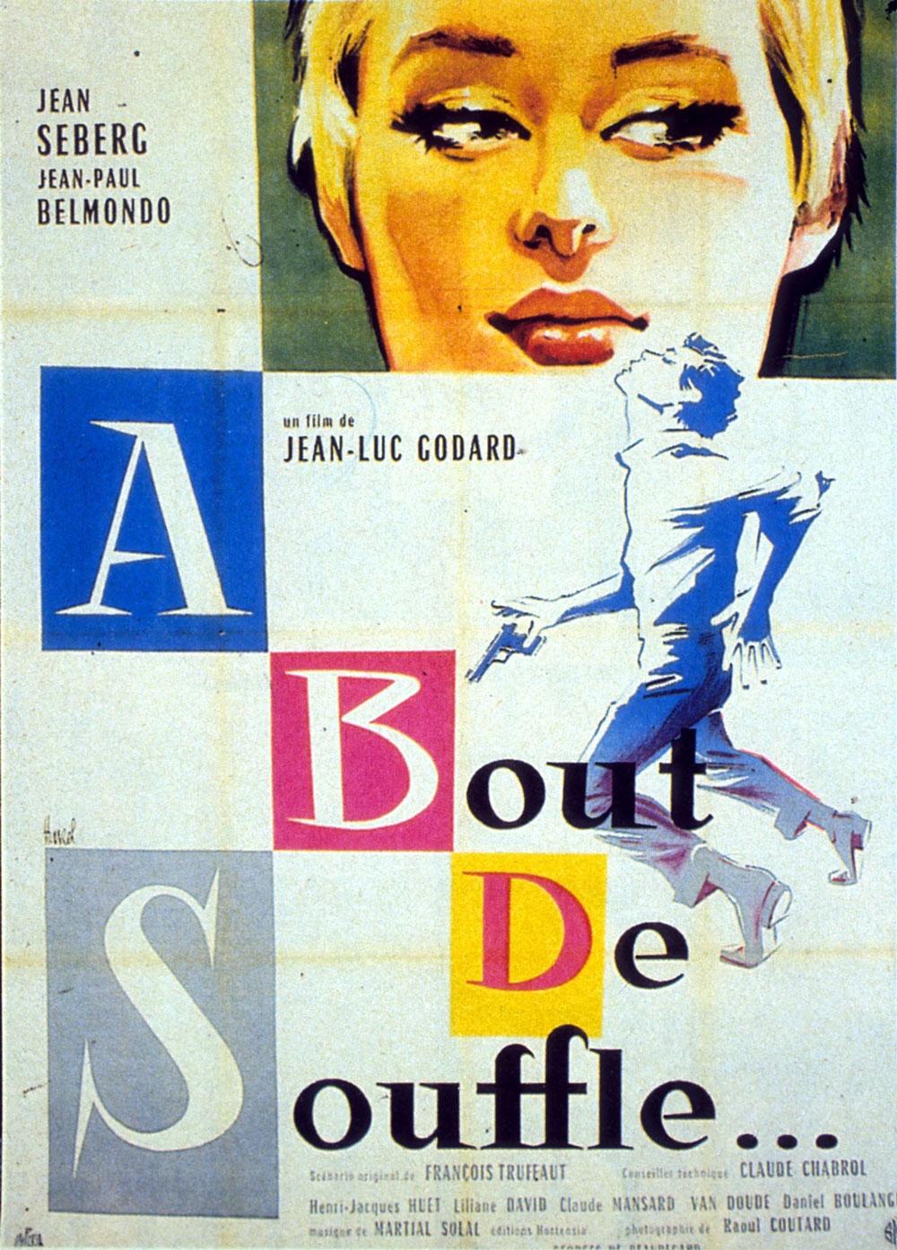 Affiche du film "À bout de souffle" de Jean-Luc Godard. [AFP - Productions Georges de Beauregar]
