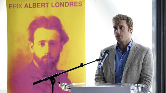 Samuel Forey, mardi 4 juillet à Paris, lors de la remise du Prix Albert Londres. [AFP - Eric FEFERBERG]