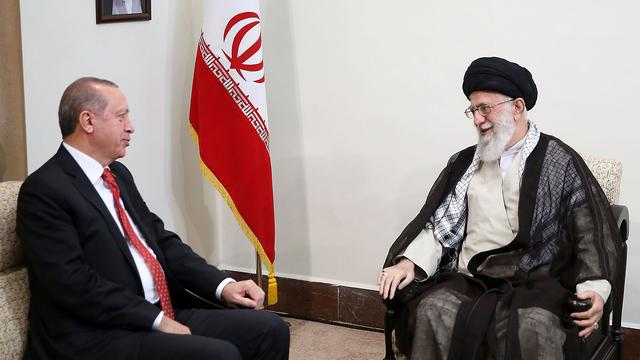 Recep Tayyip Erdogan a rencontré l'Ayatollah Ali Khamenei. [HO /Iranian Supreme Leader's Website/AFP]