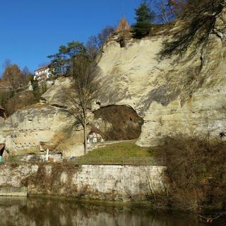 Fribourg, la falaise de molasse au bord de la Sarine. [RTS]