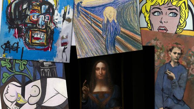 Une dizaine d'oeuvres de maîtres, signées Picasso, Munch ou encore De Vinci, ont été adjugées pour 100 millions de dollars ou plus au cours de la dernière décennie.