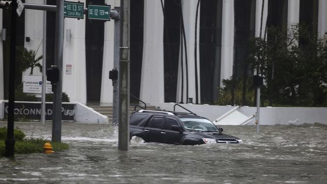 Le centre de Miami a été inondé. [Keystone - Mike Stocker/South Florida Sun-Sentinel via AP]