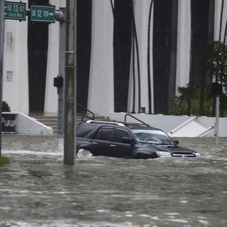 Le centre de Miami a été inondé. [Keystone - Mike Stocker/South Florida Sun-Sentinel via AP]