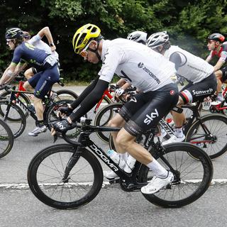 Les coureurs de l'équipe Sky sont accusés d'avoir triché lors de la première étape du Tour de France. [Keystone - Robert Ghement]