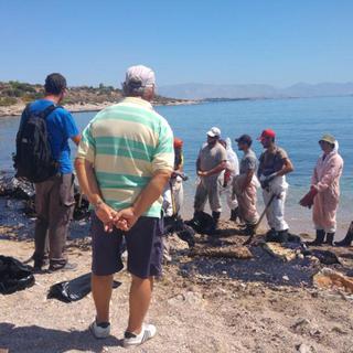 La pêche est pour l'heure interdite à Salamine, en Grèce. [RTS - Angélique Kourounis]