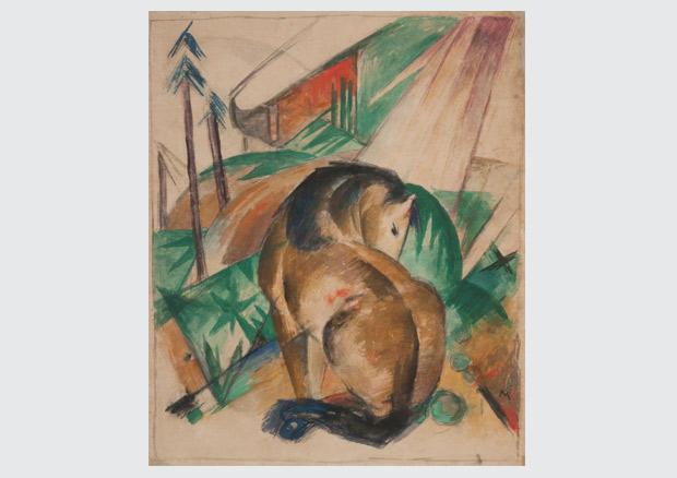 "Cheval assis", toile de Franz Marc. [Kunstmuseum Berne]