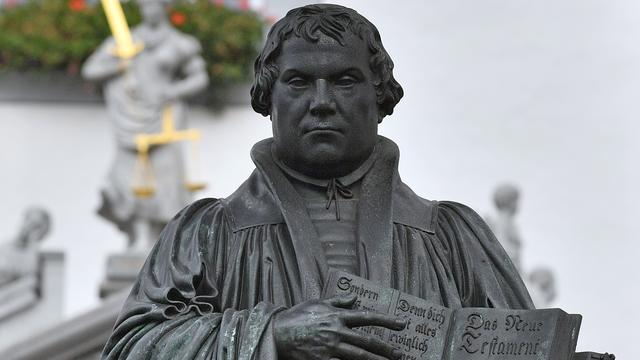 Le mémorial de Martin Luther à Wittenberg, en Allemagne. [DPA/AFP - Hendrik Schmidt]