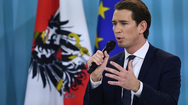 Le conservateur Sebastian Kurz, 31 ans, a remporté les élections législatives autrichiennes. [Keystone - Christian Bruna]