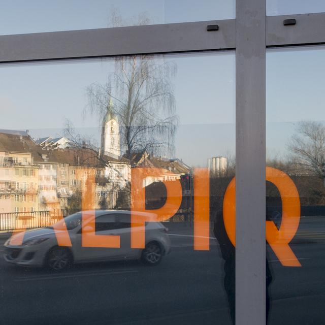 Le logo du group Alpiq à son siège administratif à Olten (SO). [Keystone - Urs Flueeler]
