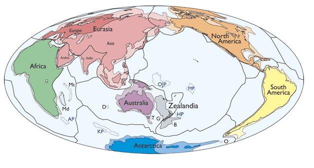 Une carte publiée dans le journal Geological Society of America et montrant Zelandia. [MORTIMER ET AL, GSA TODAY (2017)]