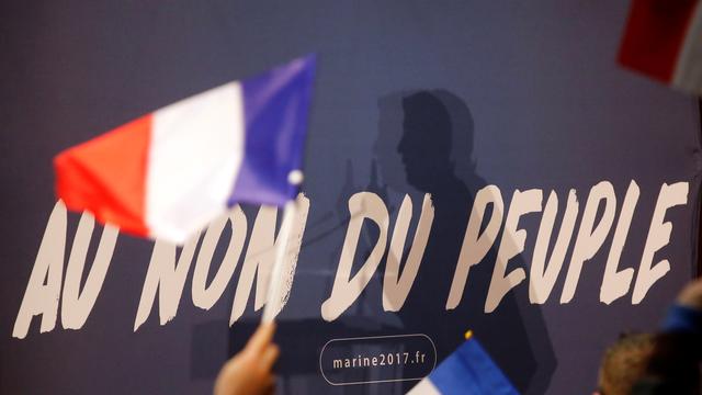 "Au nom du peuple", slogan présidentiel de Marine Le Pen. [Jean-Paul Pelissier]