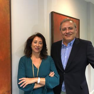 Jose Alemany et de sa soeur Dolores Alemany, associés dans la start up de fintech Fundslink en Espagne. [RTS - Valérie Demon]