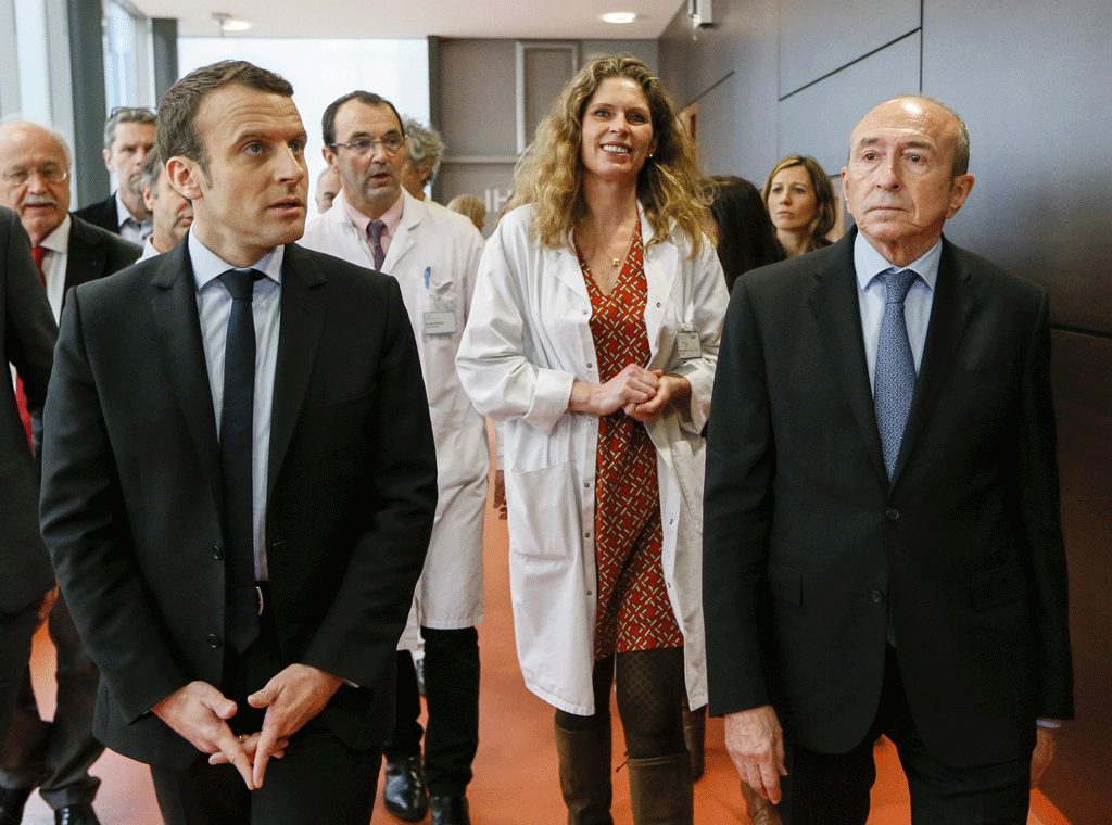 Emmanuel Macron en visite à Lyon. [AFP - Robert Pratta]