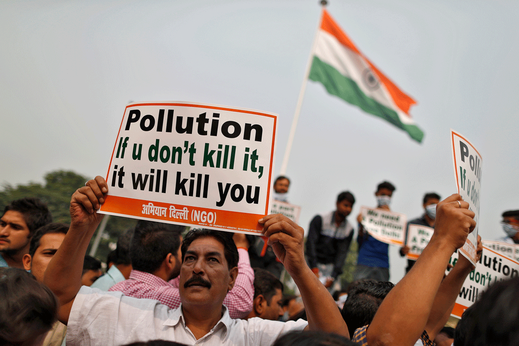 Manifestation contre la pollution en Inde. [Reuters - Cathal McNaughton]