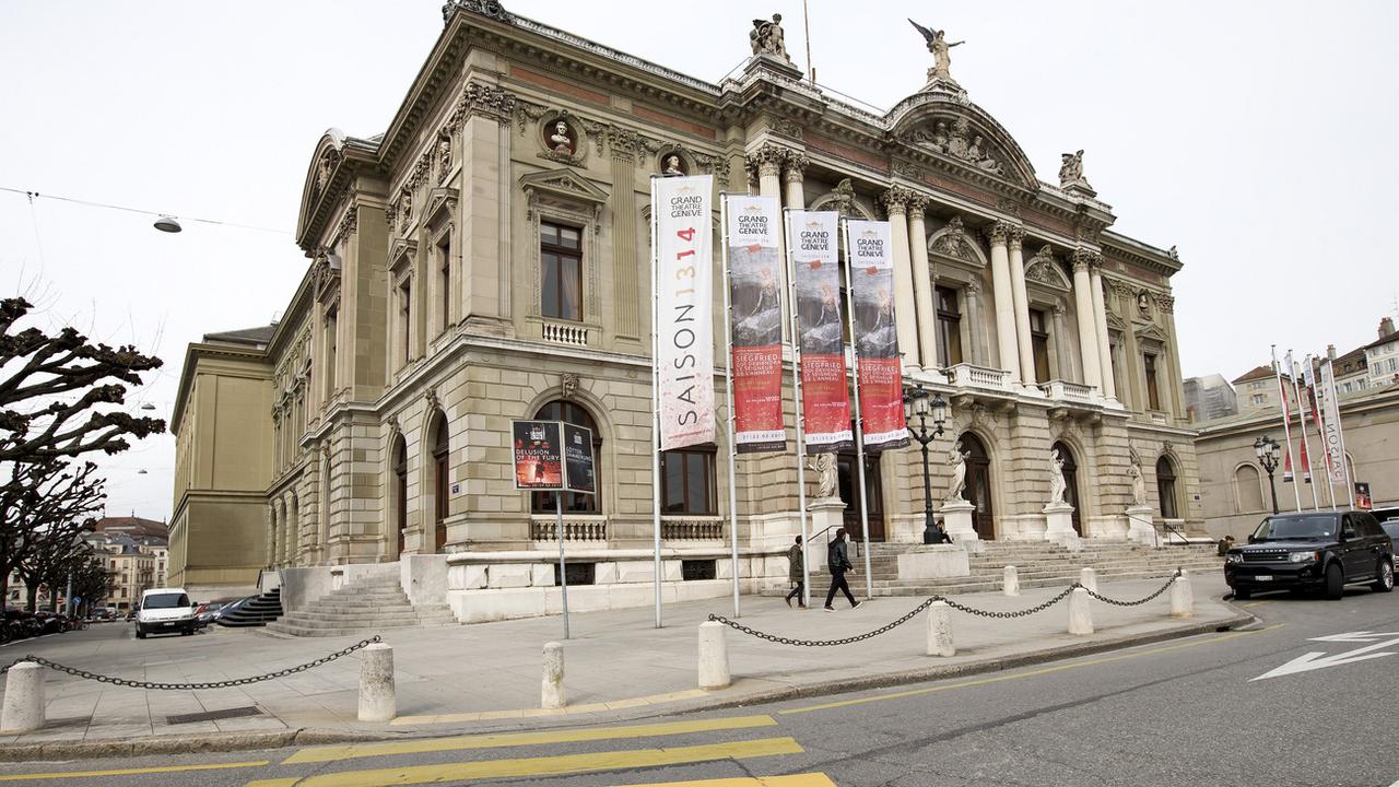 Le Grand Théâtre de Genève, photographié en 2014 depuis la place Neuve. [Keystone - Salvatore Di Nolfi]