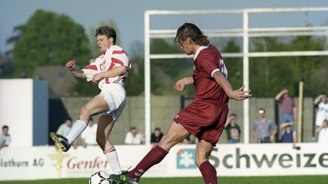 Paille (à droite), ici sous le maillot de Servette en 1995 dans un match contre Soleure.