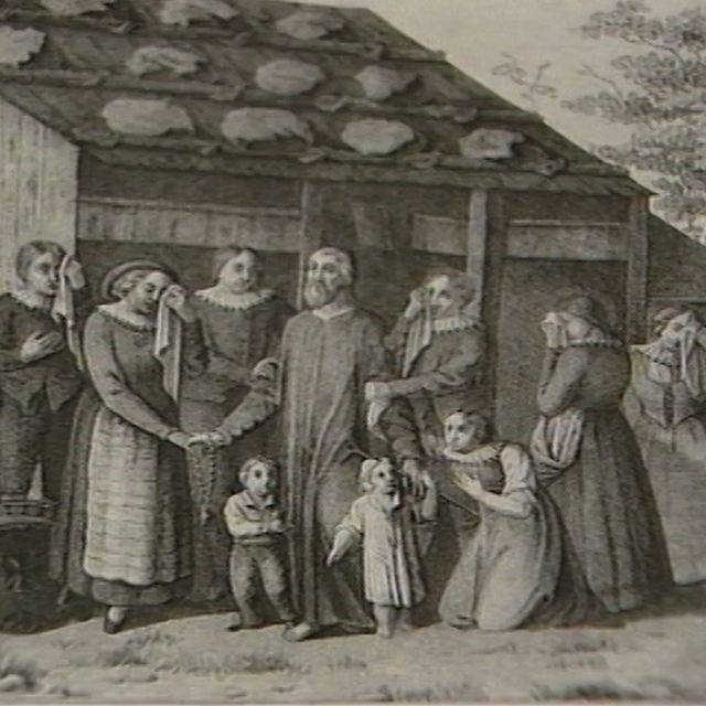 Nicolas de Flue prenant congé de sa famille. [RTS]