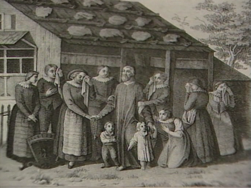 Nicolas de Flue prenant congé de sa famille. [RTS]