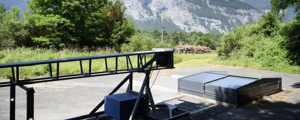 Le lieu du futur forage de géothermie hydrothermale à Lavey-les-Bains [keystone - Laurent Gillieron]