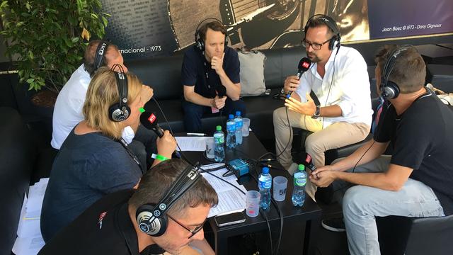 Gil Vassaux, Mathieu Jatton et Olivier Horner invités de l'émission Forum en direct de Montreux. [RTS - Camille Degott]