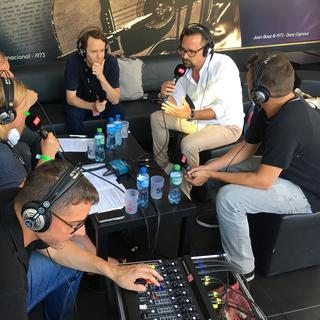Gil Vassaux, Mathieu Jatton et Olivier Horner invités de l'émission Forum en direct de Montreux. [RTS - Camille Degott]