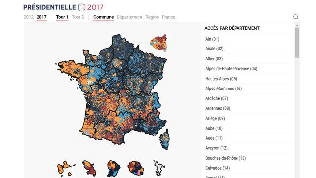 La carte détaillée des résultats de l'élection présidentielle. [RTS]