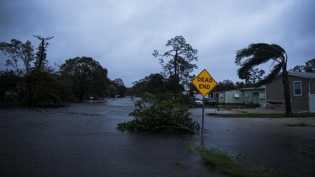 Des inondations à Bonita Springs, en Floride, après le passage d'Irma. [Keystone - Nicole Raucheisen/Naples Daily News via AP]