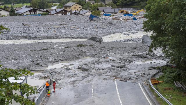 Les habitants de Bondo vivent dans la peur d'une nouvelle catastrophe. [Keystone - Giancarlo Cattaneo]