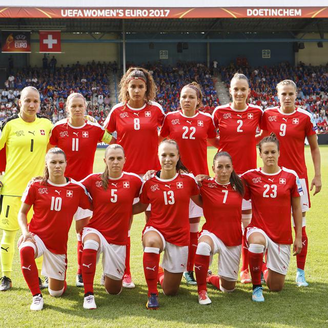 L'équipe de foot féminine suisse. [keystone - Salvatore Di Nolfi]