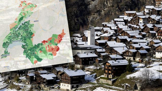 Le village d'Albinen, en Haut-Valais. [Keystone - RTS]