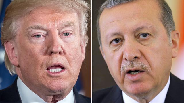 Donald Trump rencontre son homologue turc Recep Tayyip Erdogan. [keystone - DPA/A3471/Boris Roessler]