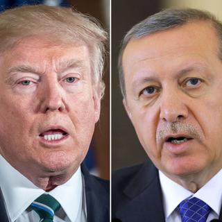 Donald Trump rencontre son homologue turc Recep Tayyip Erdogan. [keystone - DPA/A3471/Boris Roessler]