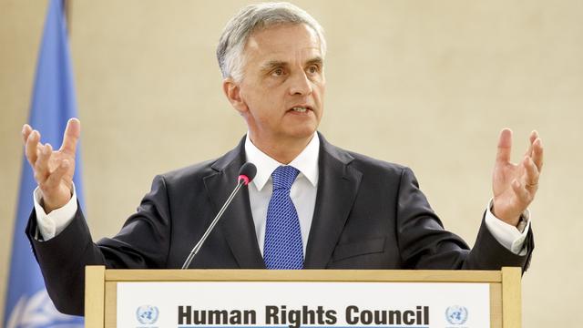 Didier Burkhalter à l'ouverture de la 34e session du Conseil des droits de l'homme. [keystone - Salvatore Di Nolfi]