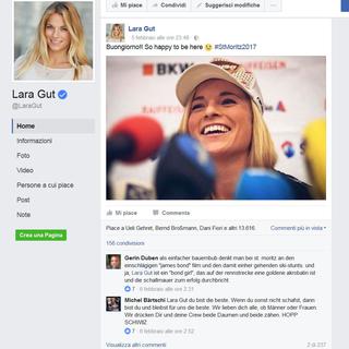 Capture d'écran de la page Facebook de Lara Gut. [facebook.com/LaraGut]