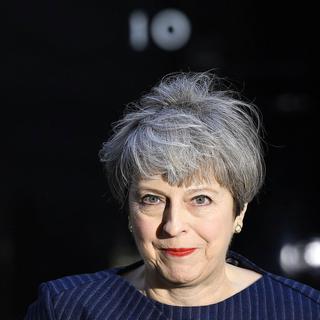 Theresa May s'est exprimée devant le 10, Downing Street. [EPA/Keystone - Andy Rain]