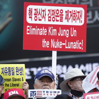 Manifestation contre le programme nucléaire nord-coréen à Séoul, 03.09.2017. [EPA/Keystone - Jeon Heon-Kyun]