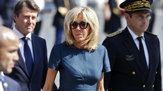 La Première dame française Brigitte Macron, le 14 juillet 2017. [Keystone - Sébastien Nogier]