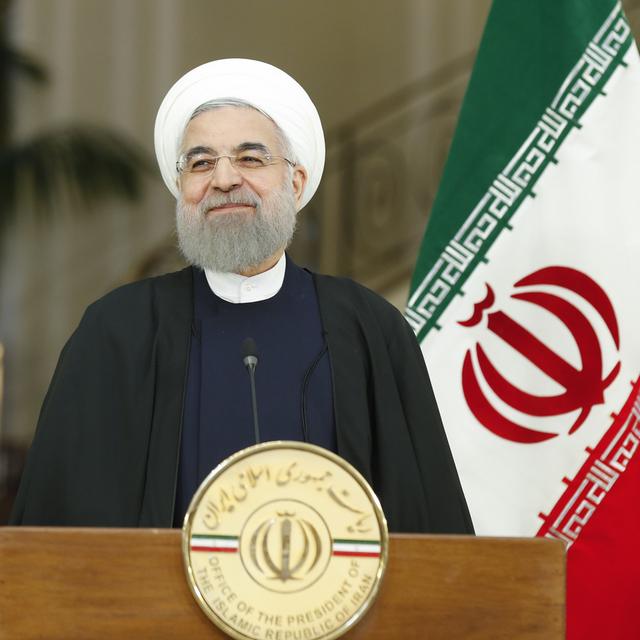 Le président iranien Hassan Rohani, très remonté contre les Etats-Unis et Donald Trump. [PETER KLAUNZER]