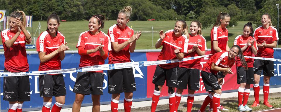 L'équipe nationale suisse de football féminin à l'entraînement à Macolin. [keystone - Salvatore Di Nolfi]