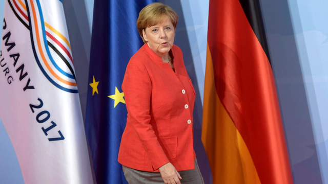 Angela Merkel a accueilli vendredi matin les dirigeants du G20. [EPA/Keystone - Clemens Bilan]