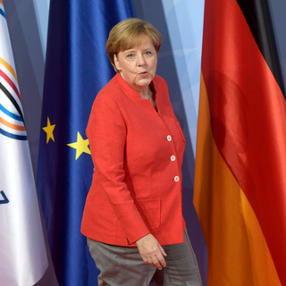Angela Merkel a accueilli vendredi matin les dirigeants du G20. [EPA/Keystone - Clemens Bilan]