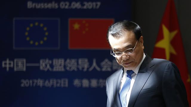 Le Premier ministre chinois Li Kequiang au sommet Chine-UE à Bruxelles. [Keystone - Francois Lenoir]