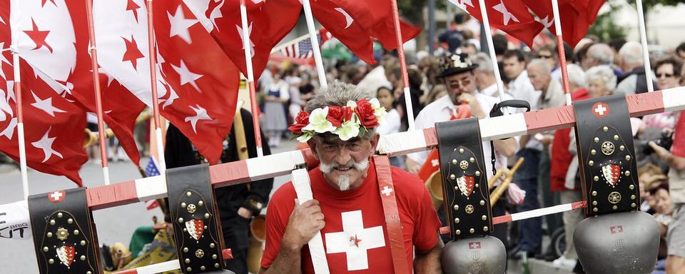 "Notre Valais" est devenu en 2016 seulement l'hymne officiel du pays aux 13 étoiles. [Keystone - Olivier Maire]