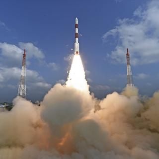L'Inde a envoyé plus de cent satellites dans l'espace le 15 février 2017. [Keystone - Indian Space Research Organization]