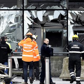L'aéroport de Zaventem à Bruxelles après l'attentat du 23 mars 2016. [Reuters - Yorick Jansens/Pool]