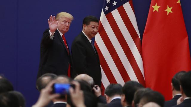 Donald Trump et Xi Jinping lors de la visite du président américain en Chine, le 8 novembre 2017.