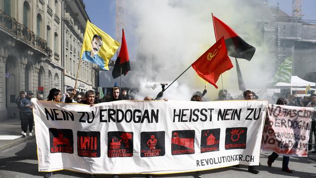La manifestation anti-Erdogan à Berne.
