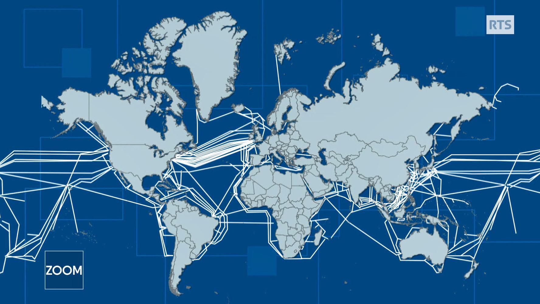 La carte des câbles sous-marins d'internet. [RTS/DR]