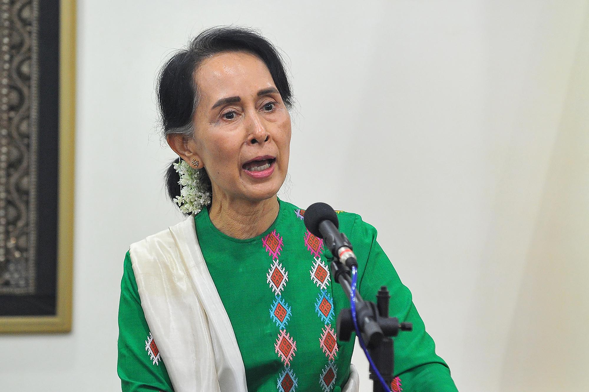 La dirigeante birmane Aung San Suu Kyi, photographiée le 15 novembre 2017. [AFP - Aung Htet]