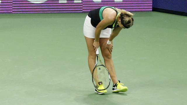 La déception de Bencic après son élimination dès le 1er tour à Bienne. [Peter Klaunzer]